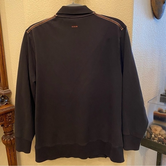 HUGO BOSS Men Chocolate Brown Full Zip Casual Jacket Size Large - Picture 4 of 9